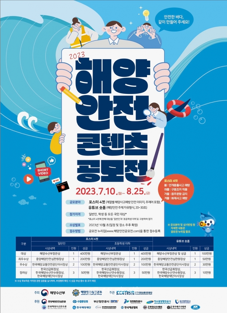2023 해양안전 콘텐츠 공모전 홍보 포스터